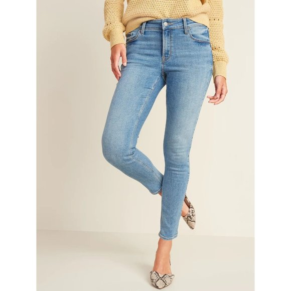 Old Navy Denim - Old Navy Rockstar Jeans Mid Rise Super Skinny Blue Denim